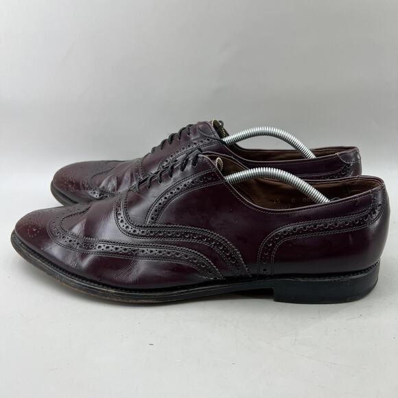 Allen Edmonds Lloyd Wingtip Oxford Men Size 14 C Burgundy Leather Brogue Shoes‎ main image 7